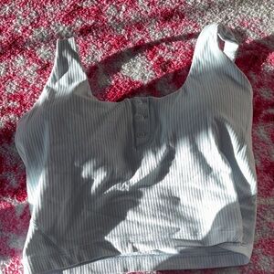 lululemon athletica Light Blue Ribbed Crop Top